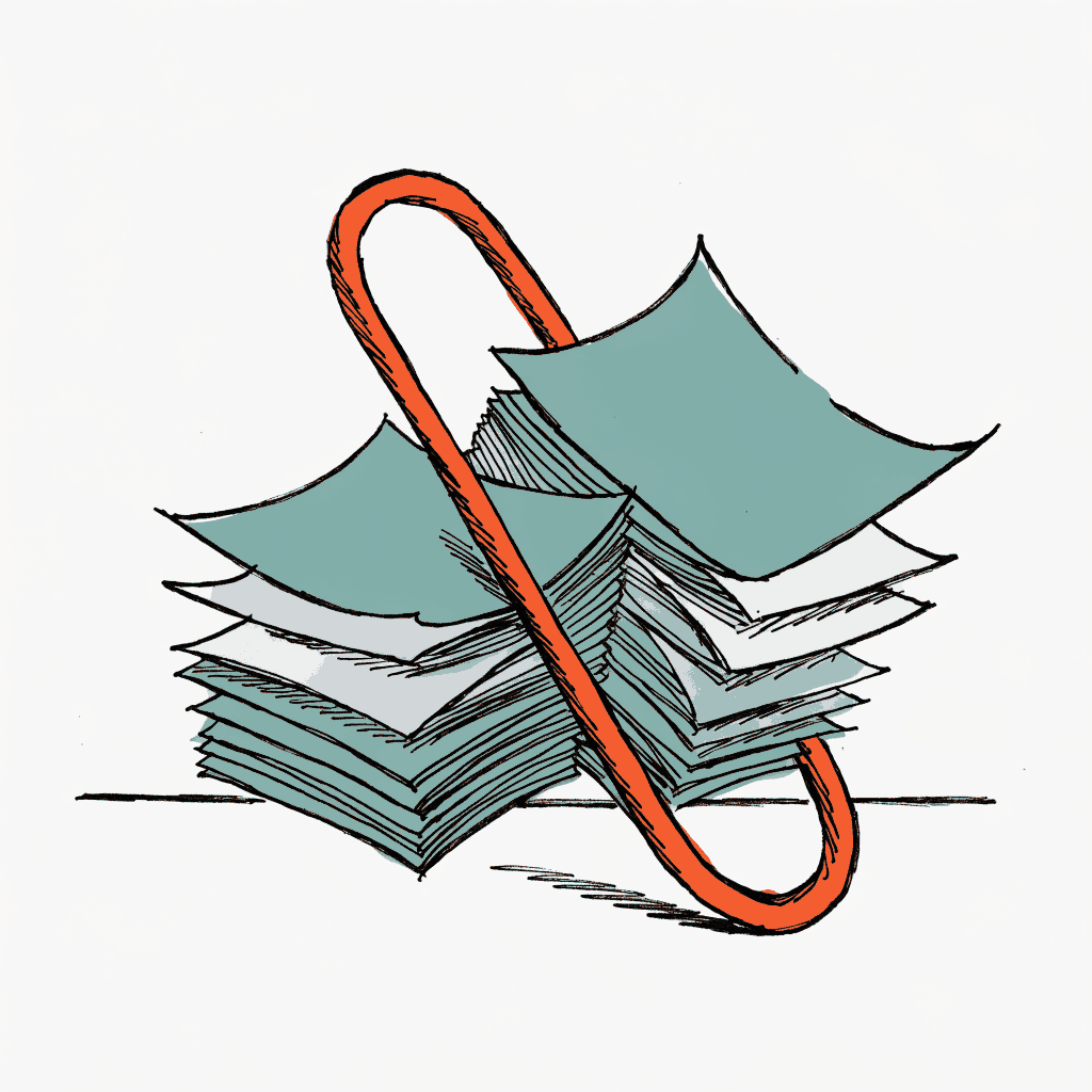 Two separate documents held together by one enormous paper clip