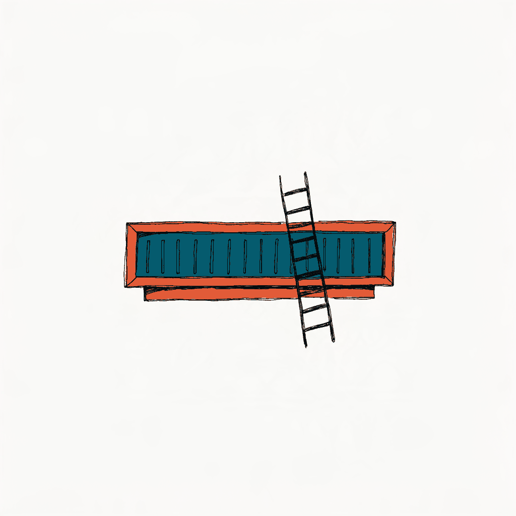 A cinema marquee with half its letters removed and a ladder leaning against the frame