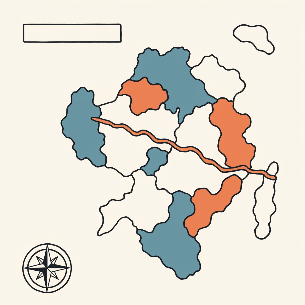 A fresh war map with the enemy line already inked in and the date left blank