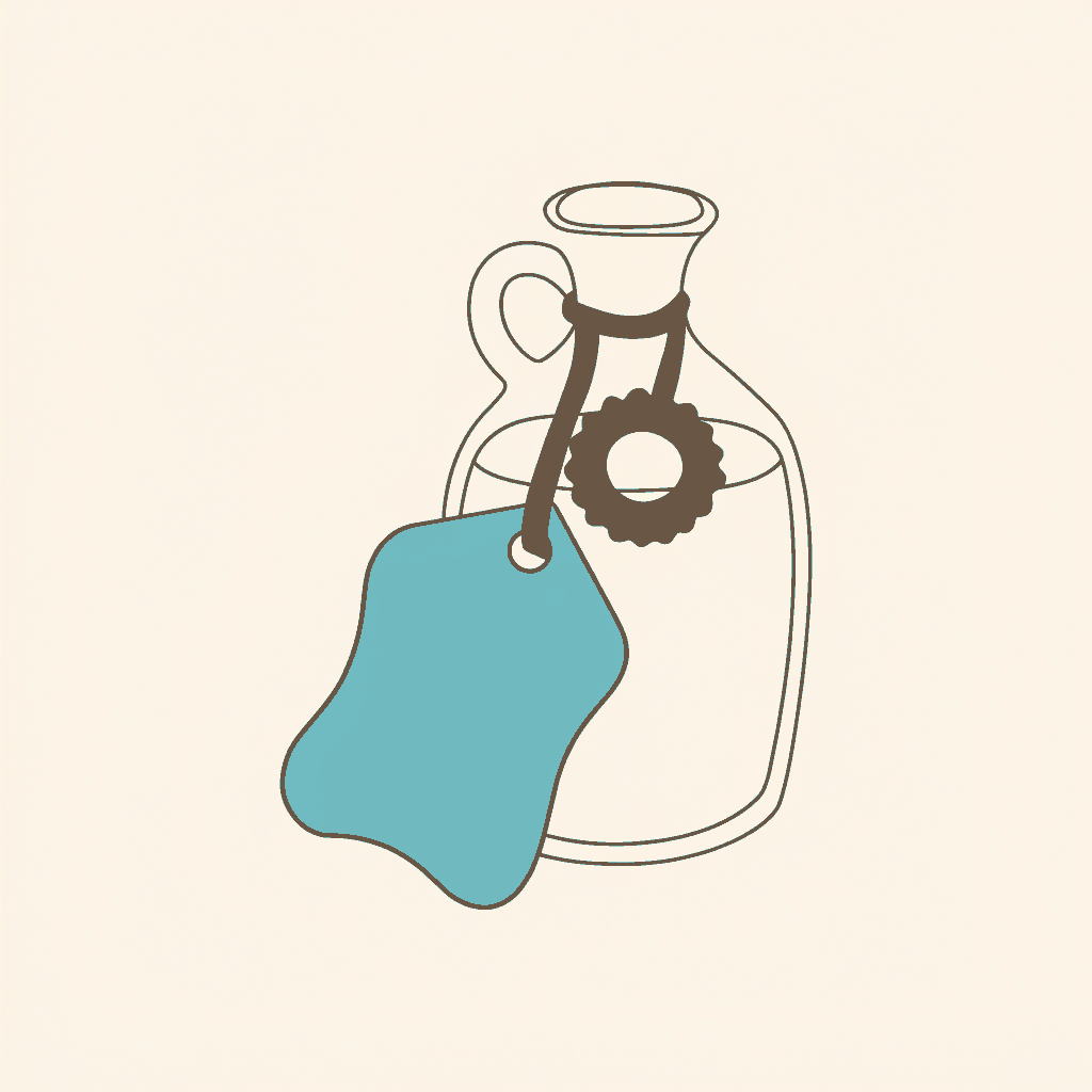 A jug of clear water with a contamination tag tied on by a ribboned official seal